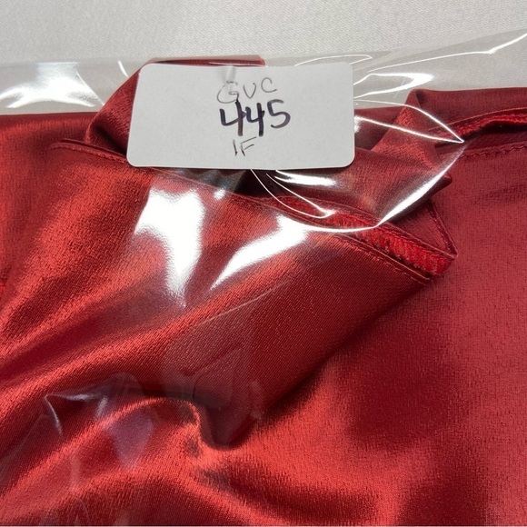Vintage Red Satin Slip Dress Appliquéd Daisy Trim Midi 1 Tiny Flaw Size Small - Picture 11 of 14